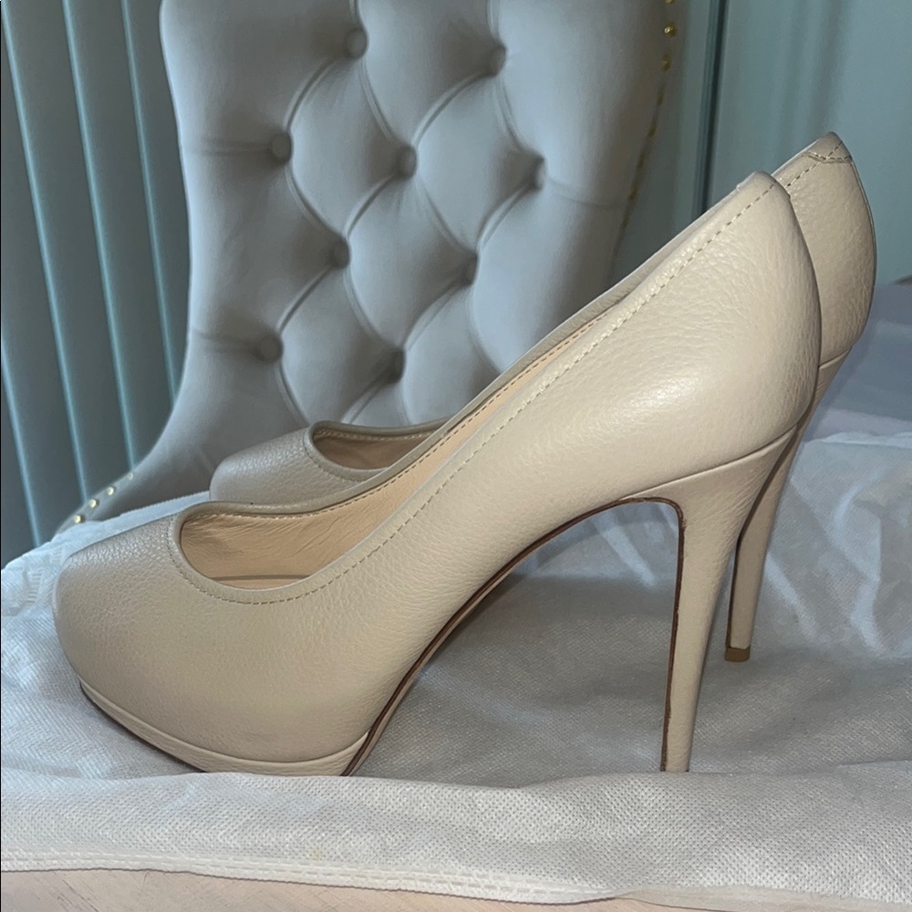 Giuseppe Zanotti Beige Cream Leather High Heels